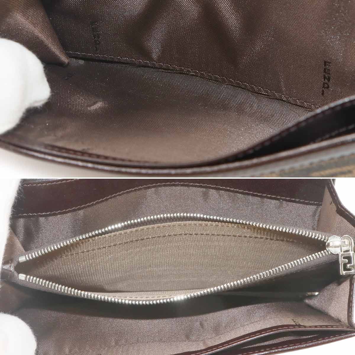 Zucca Long Wallet Canvas Leather Brown 31084 Purse 90342008