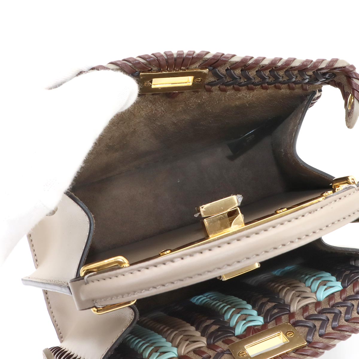 Peekaboo ISeeU Petite Hand Shoulder Bag Leather 8BN335