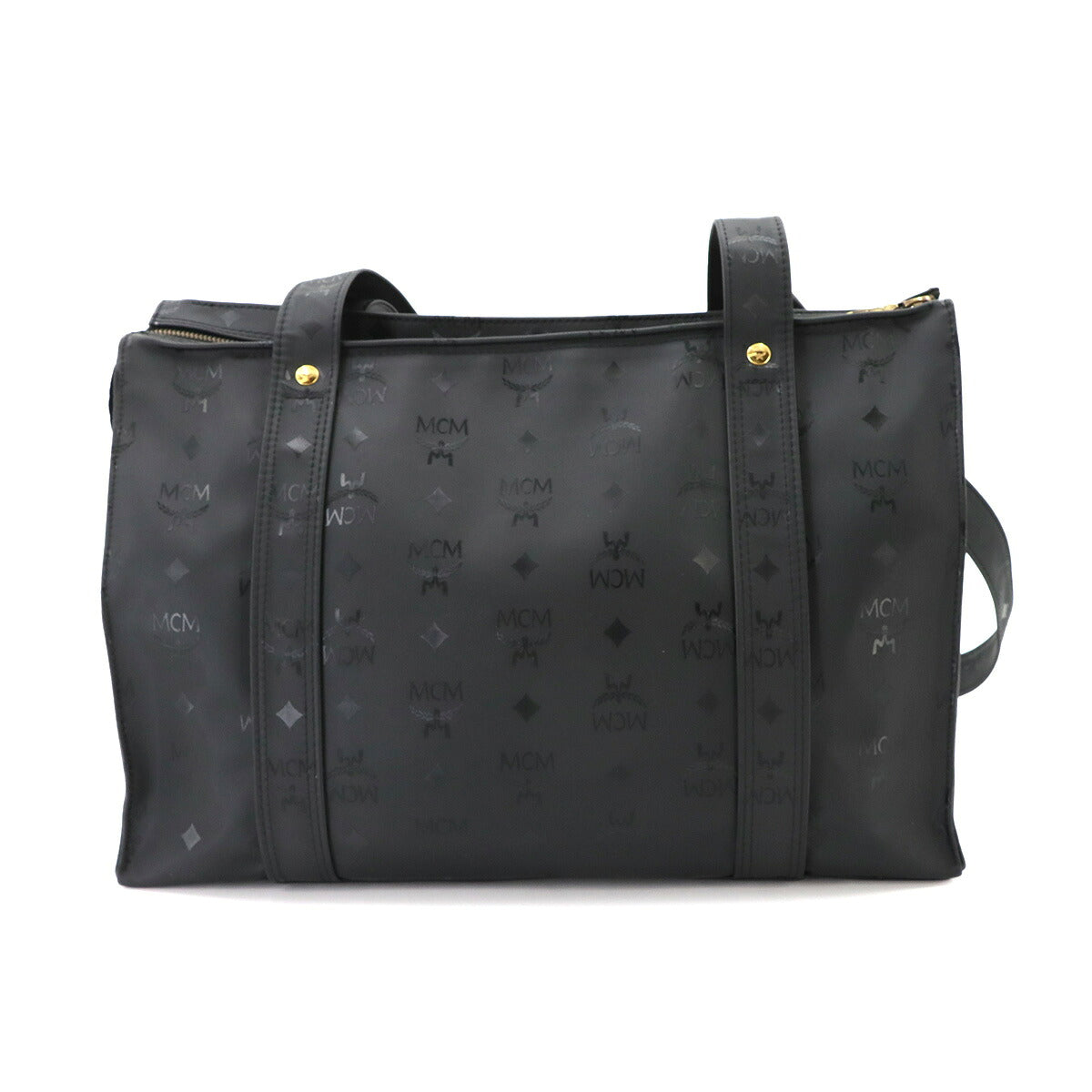 Visetos Logogram Tote Bag PVC Black Logos Purse