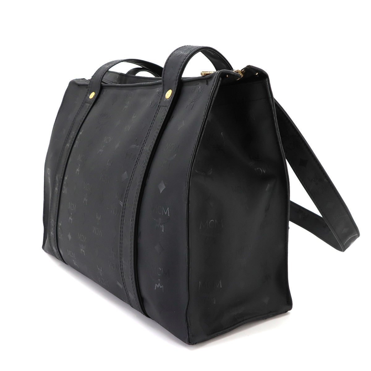 Visetos Logogram Tote Bag PVC Black Logos Purse