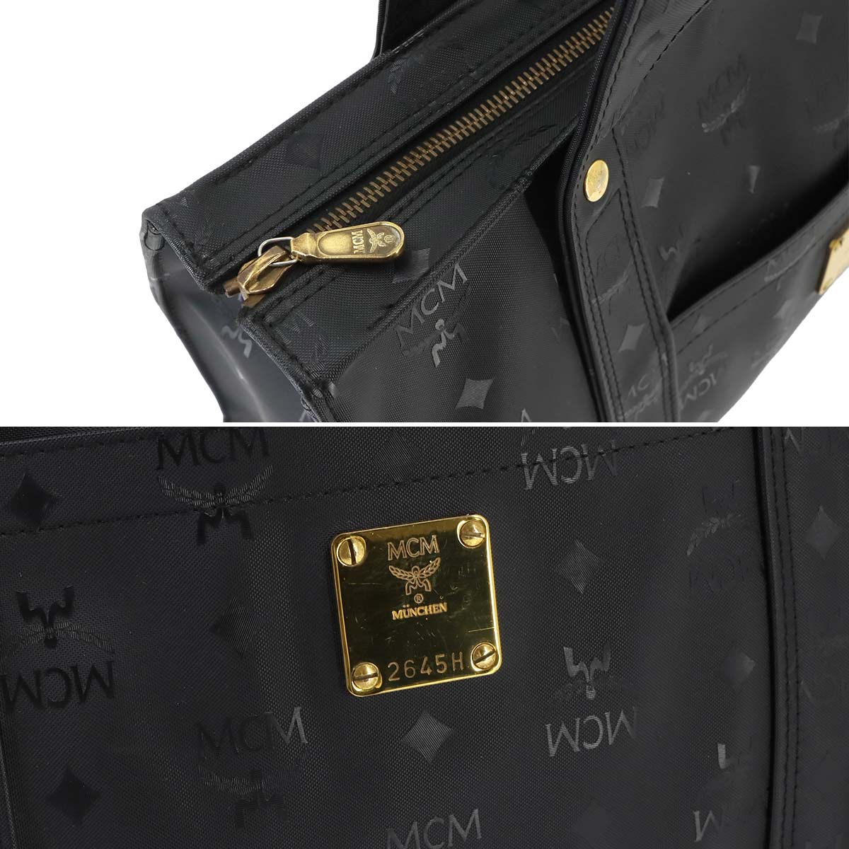 Visetos Logogram Tote Bag PVC Black Logos Purse