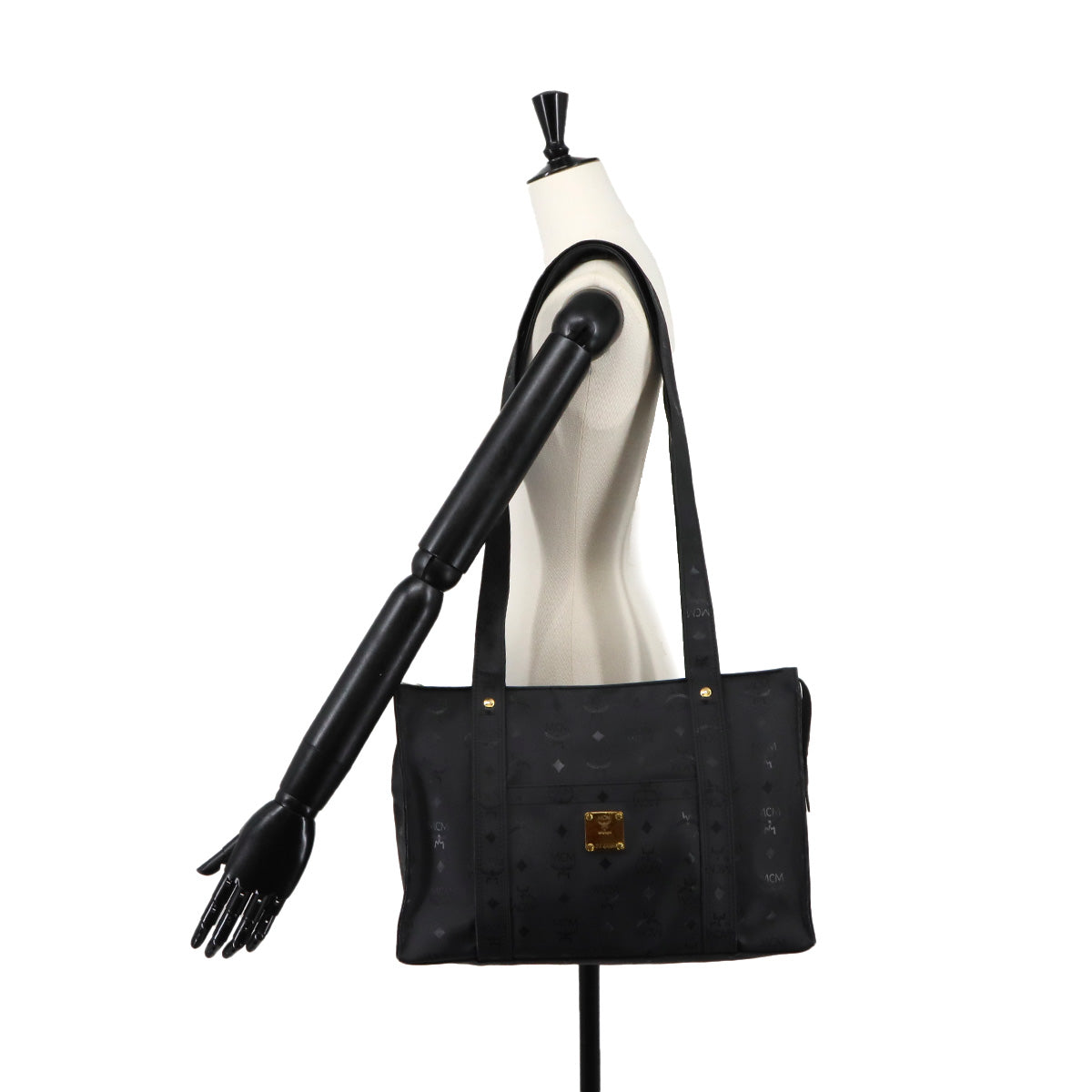 Visetos Logogram Tote Bag PVC Black Logos Purse