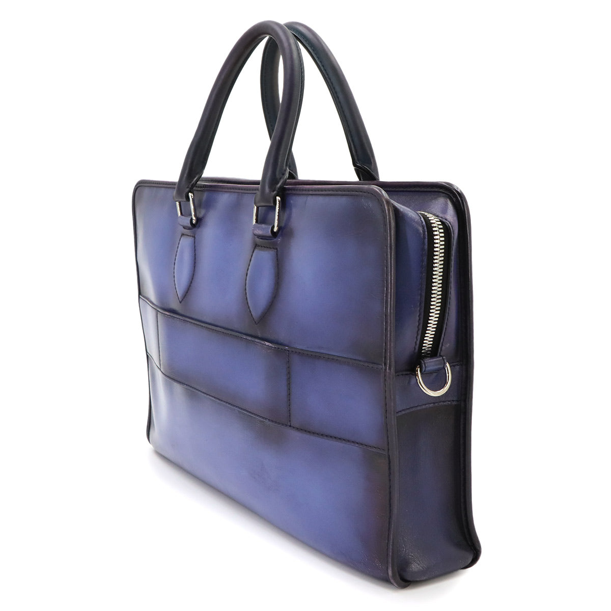 Un Jour Briefcase Business Bag Venezia Leather Blue