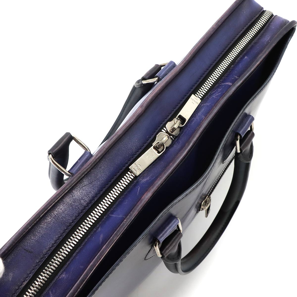 Un Jour Briefcase Business Bag Venezia Leather Blue