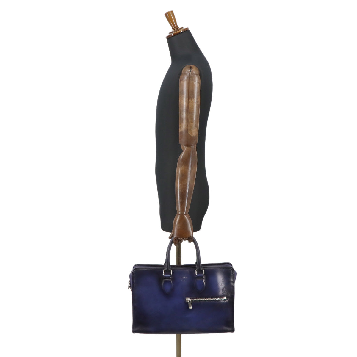Un Jour Briefcase Business Bag Venezia Leather Blue