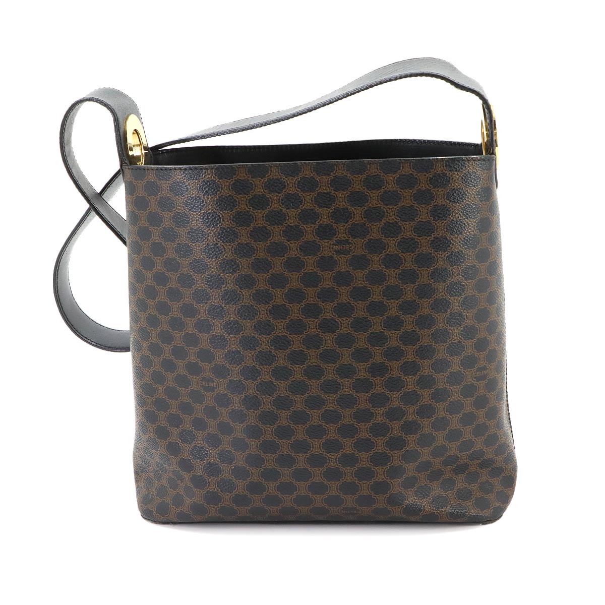 Macadam Shoulder Bag PVC Leather Black Brown Vintage Purse