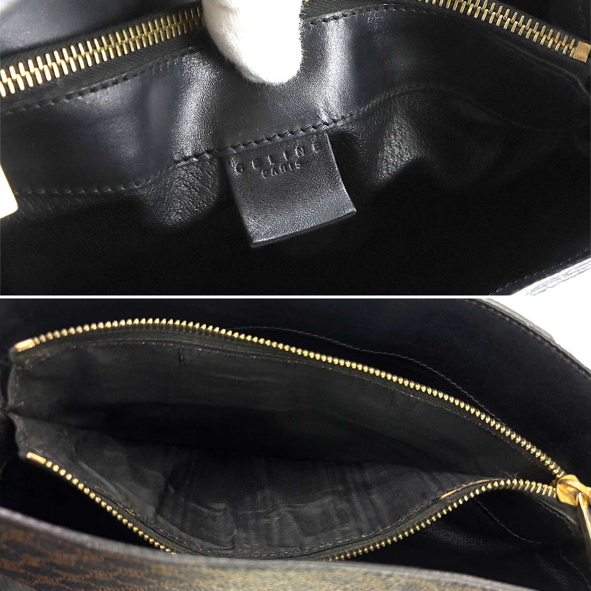 Macadam Shoulder Bag PVC Leather Black Brown Vintage Purse