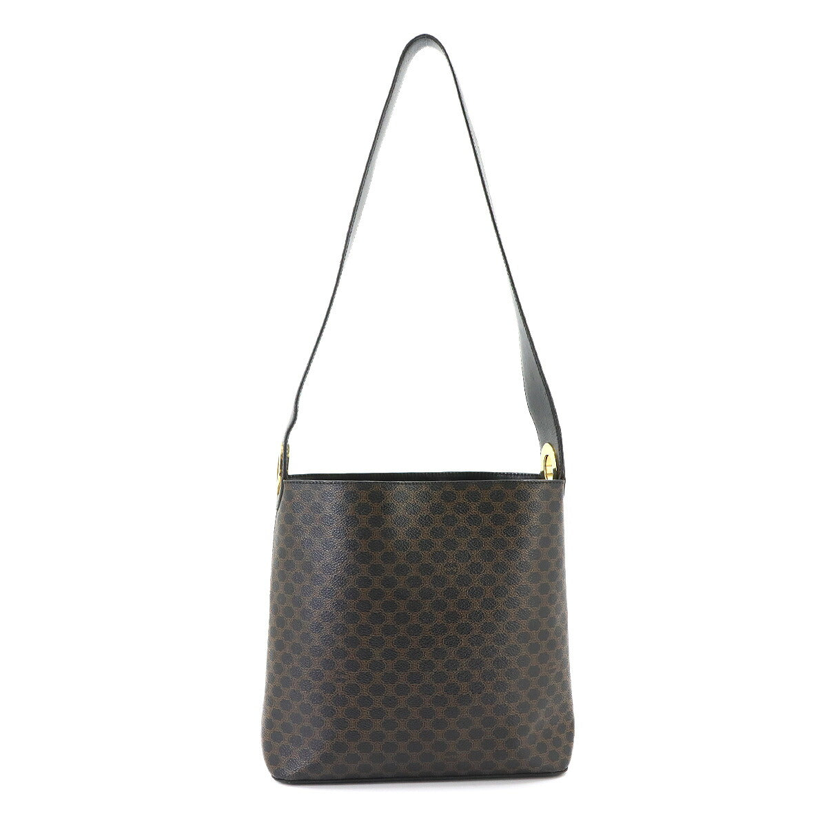 Macadam Shoulder Bag PVC Leather Black Brown Vintage Purse