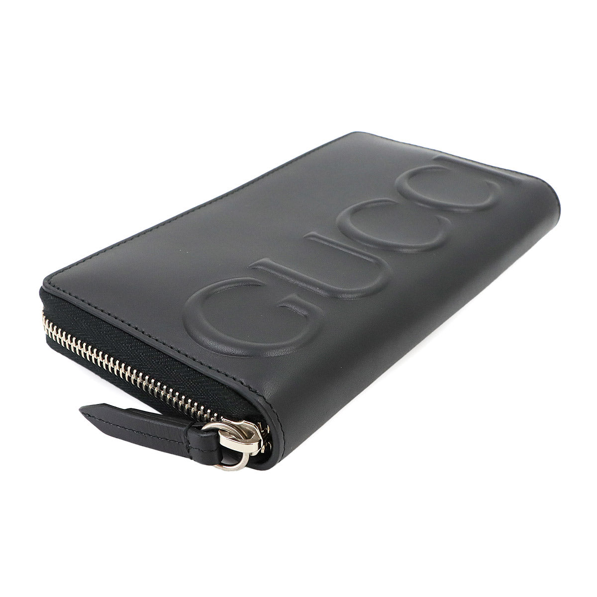 Big Logo Zipped Around Long Wallet Leather Black 421848