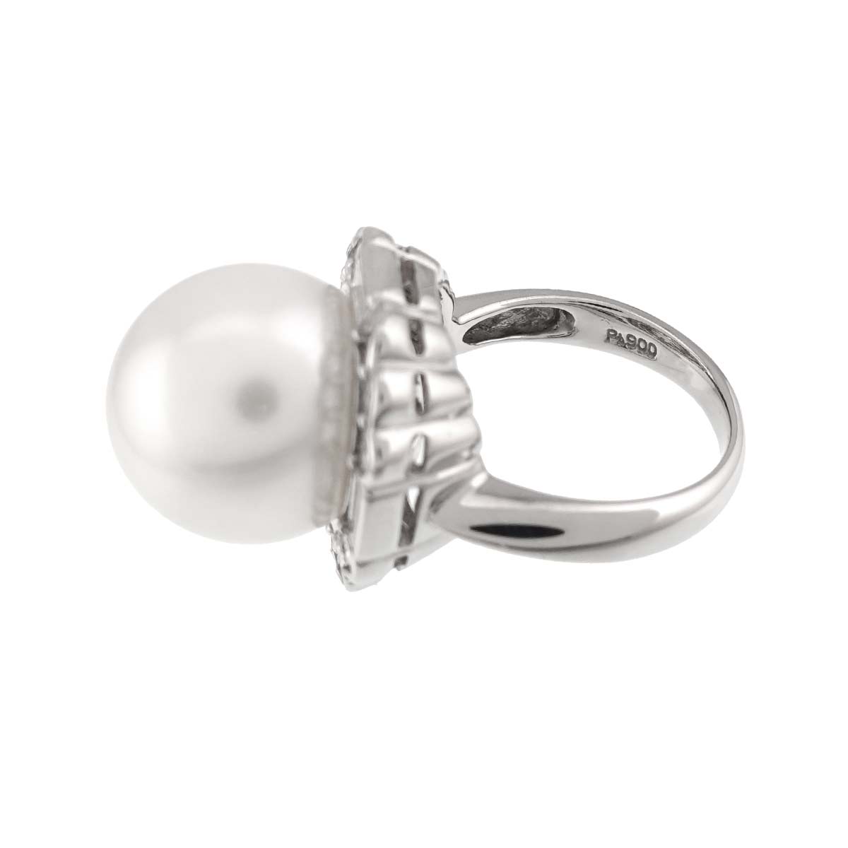 South Sea pearl 14.6mm Diamond 1.15ct Ring Pt Platinum Size6(US)