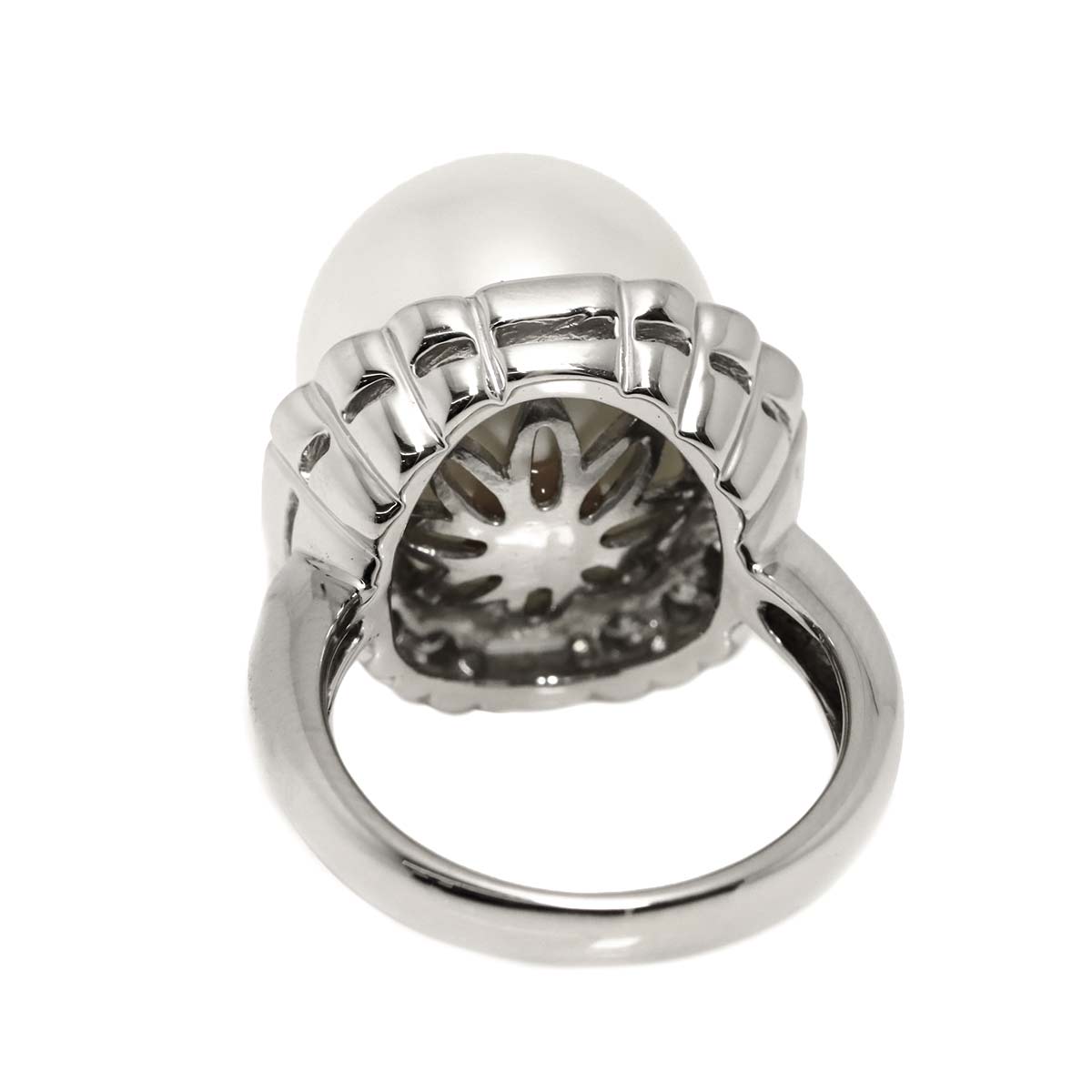 South Sea pearl 14.6mm Diamond 1.15ct Ring Pt Platinum Size6(US)