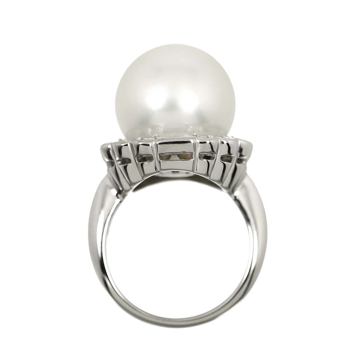 South Sea pearl 14.6mm Diamond 1.15ct Ring Pt Platinum Size6(US)