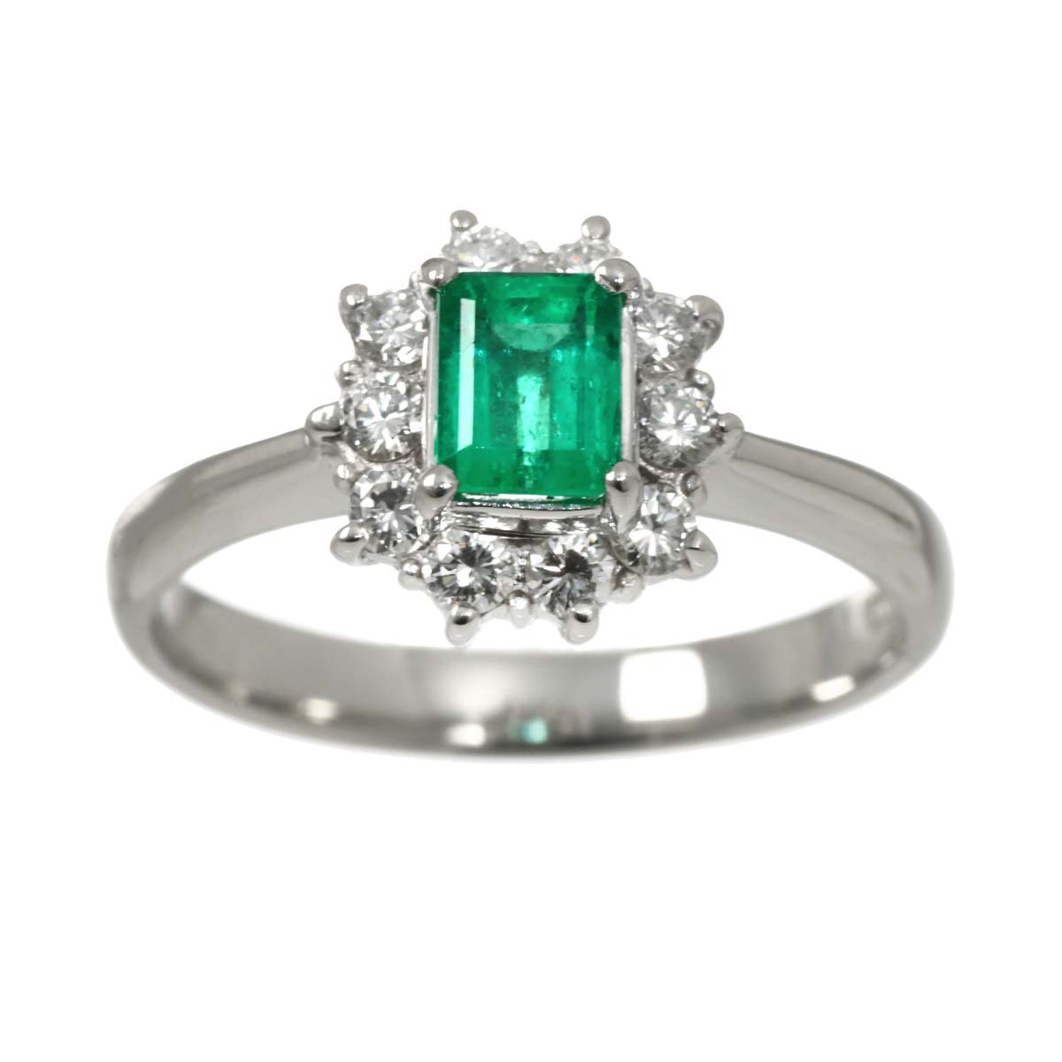 Emerald 0.56ct Diamond 0.32ct Ring Pt Platinum size6.25-6.5(US)