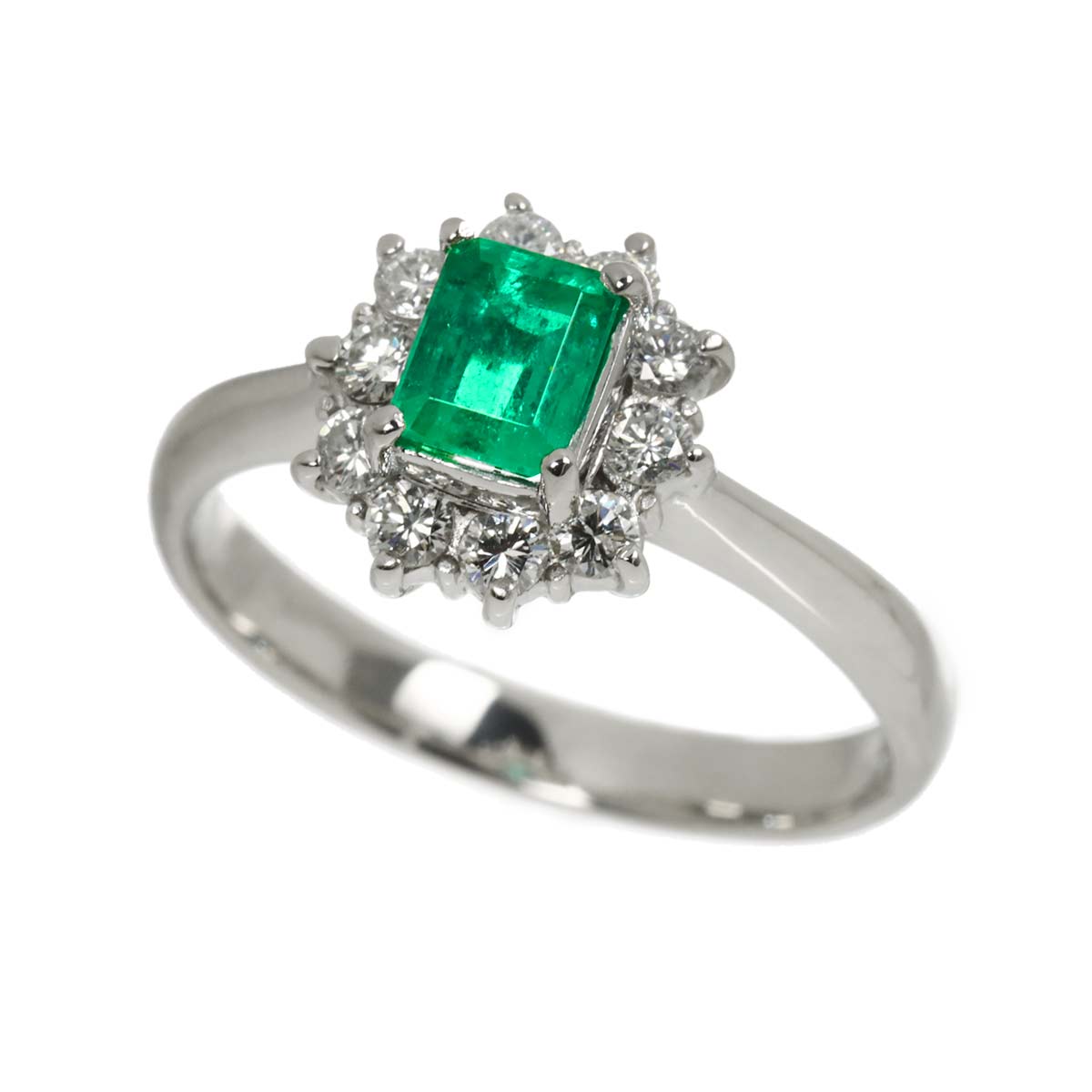 Emerald 0.56ct Diamond 0.32ct Ring Pt Platinum size6.25-6.5(US)