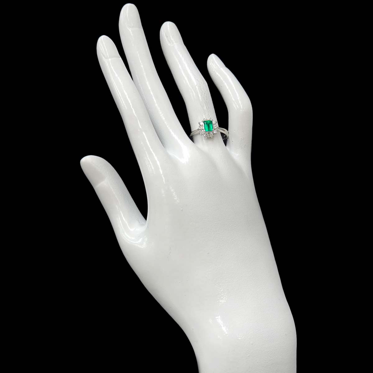 Emerald 0.56ct Diamond 0.32ct Ring Pt Platinum size6.25-6.5(US)