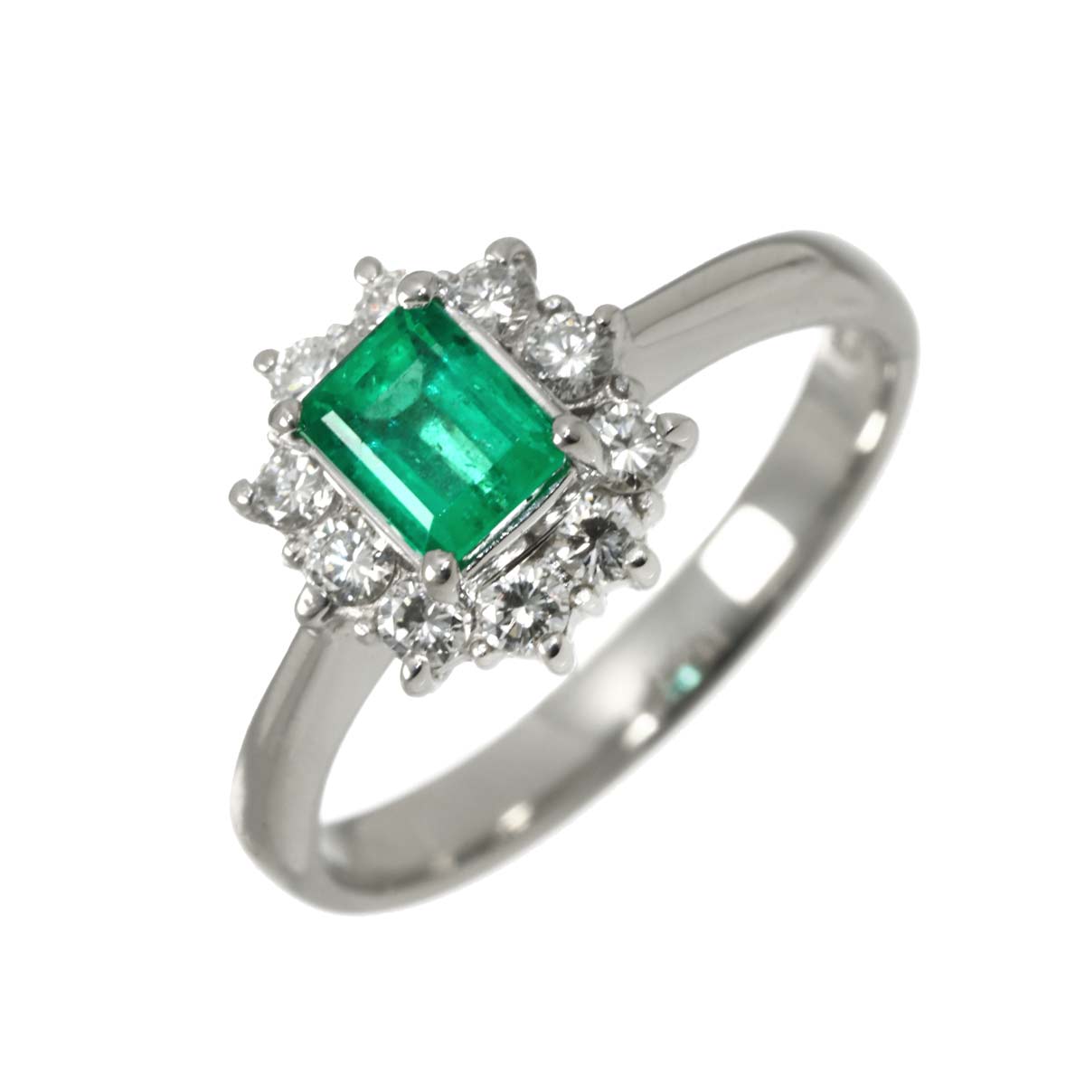 Emerald 0.56ct Diamond 0.32ct Ring Pt Platinum size6.25-6.5(US)