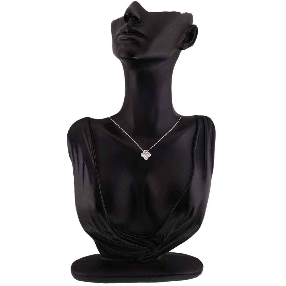 Flower Motif Diamond 0.20ct Necklace 18K WG PG 750