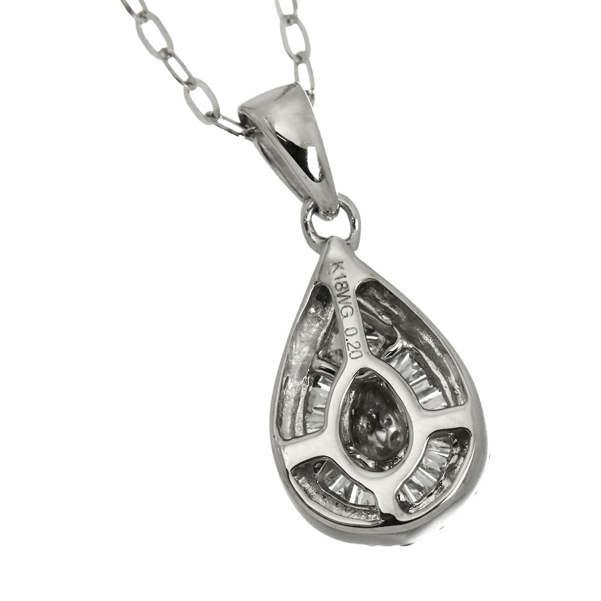 Diamond 0.20ct Necklace 18K WG White Gold 750