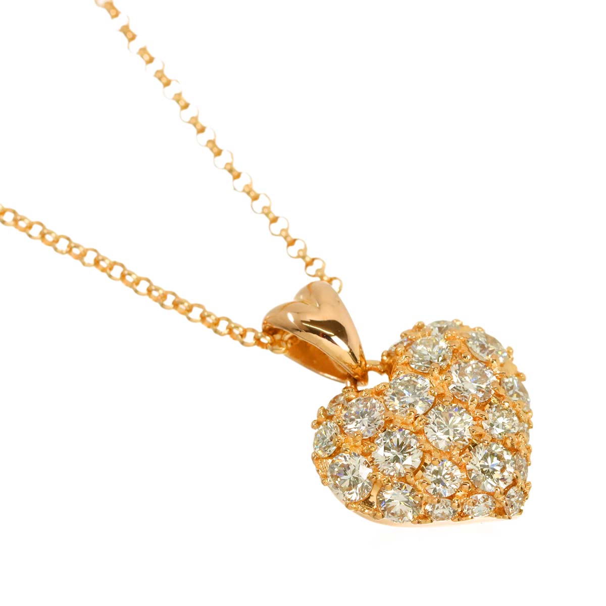 Diamond 0.50ct Necklace 18K K18 PG Pink Gold