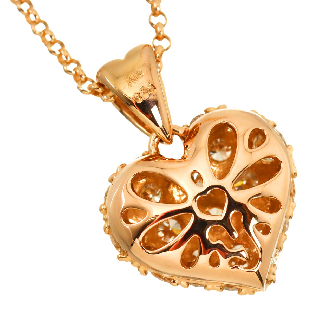 Diamond 0.50ct Necklace 18K K18 PG Pink Gold