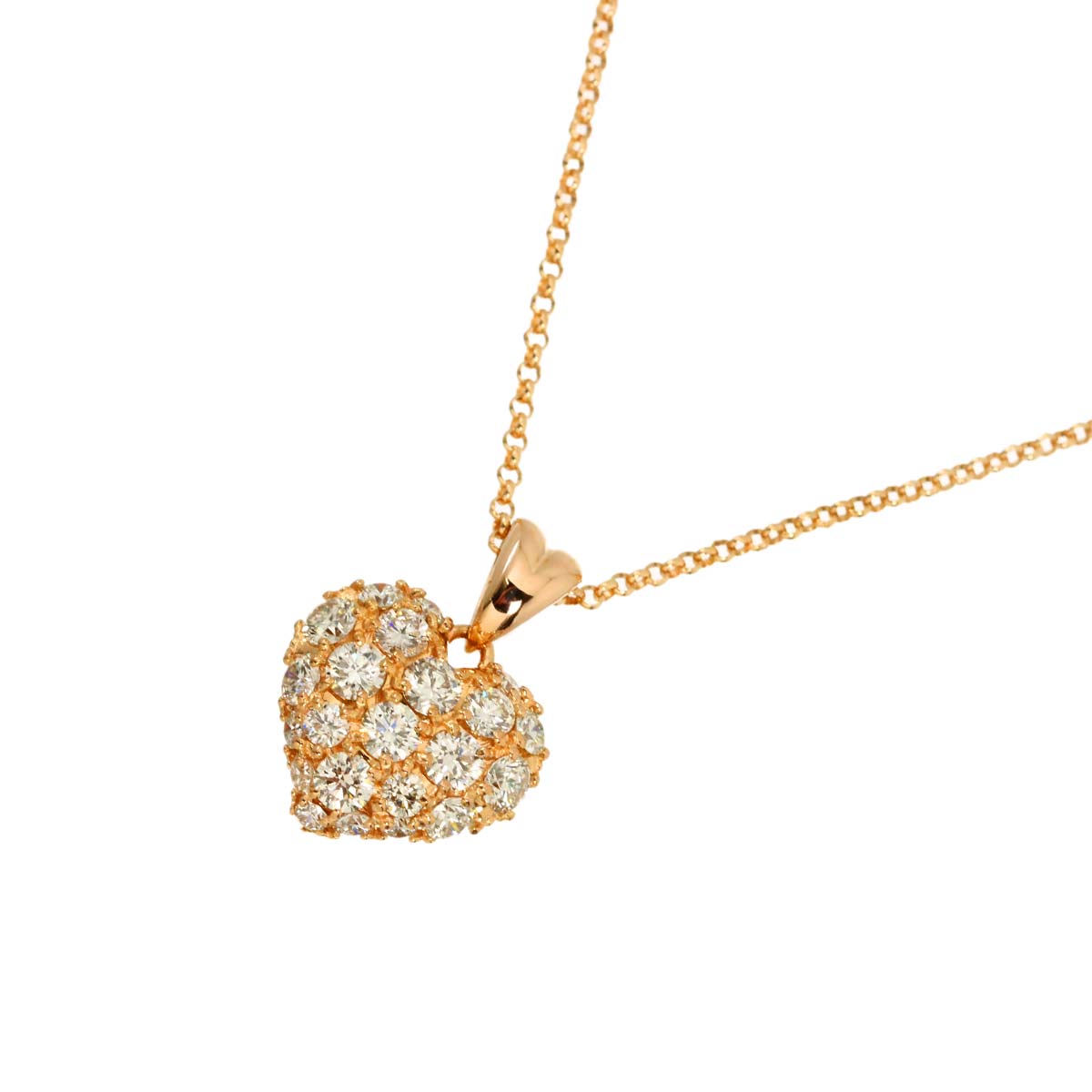 Diamond 0.50ct Necklace 18K K18 PG Pink Gold