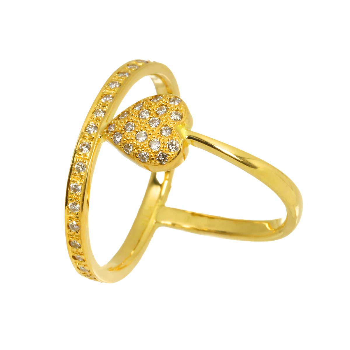 Diamond 0.53ct Ring 18K YG Yellow Gold 750 Size7.75-8(US)