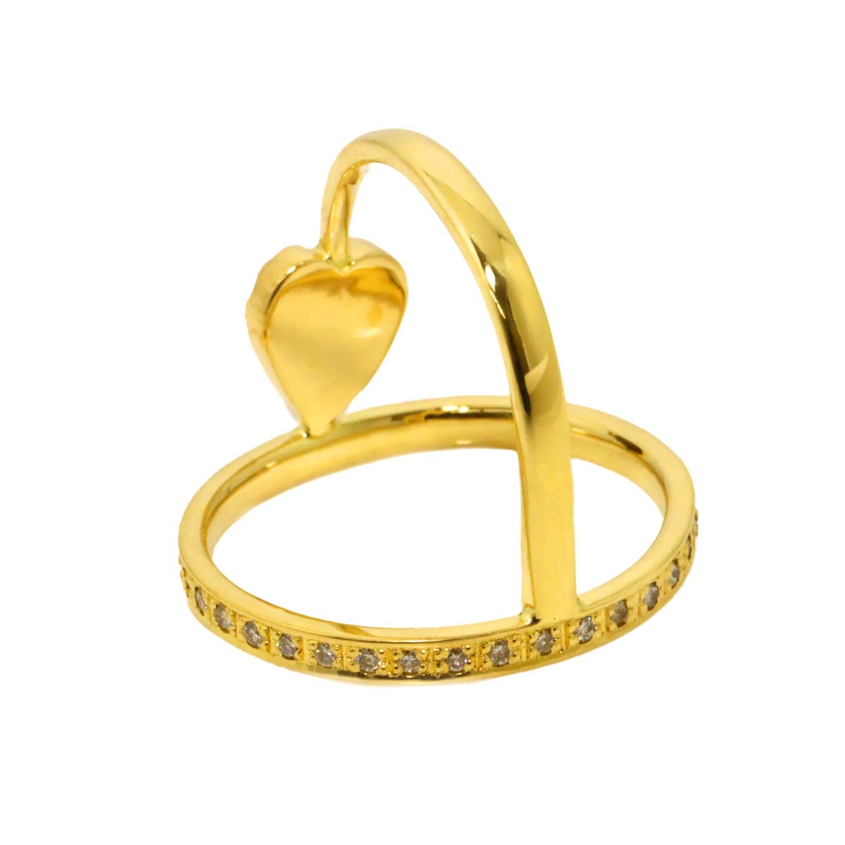 Diamond 0.53ct Ring 18K YG Yellow Gold 750 Size7.75-8(US)