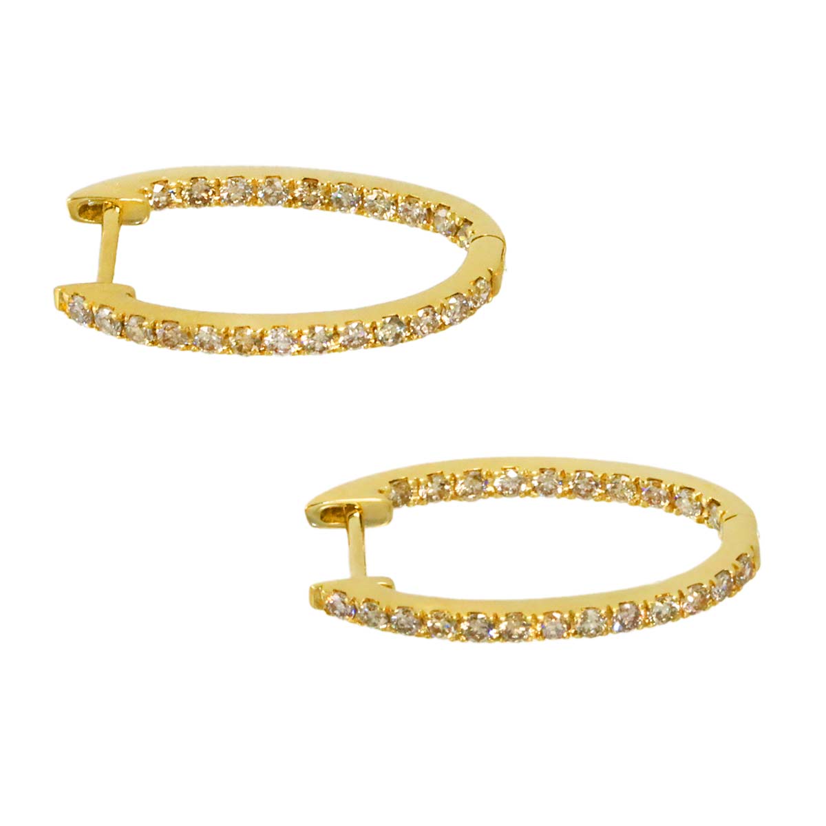 Diamond 0.26ct/0.26ct Earrings Pierced 18K YG Yellow Gold 750