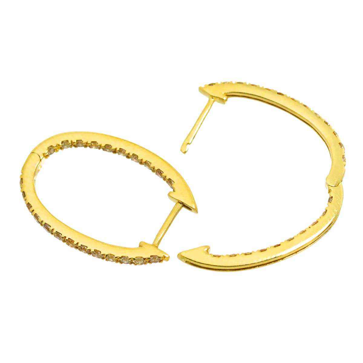 Diamond 0.26ct/0.26ct Earrings Pierced 18K YG Yellow Gold 750