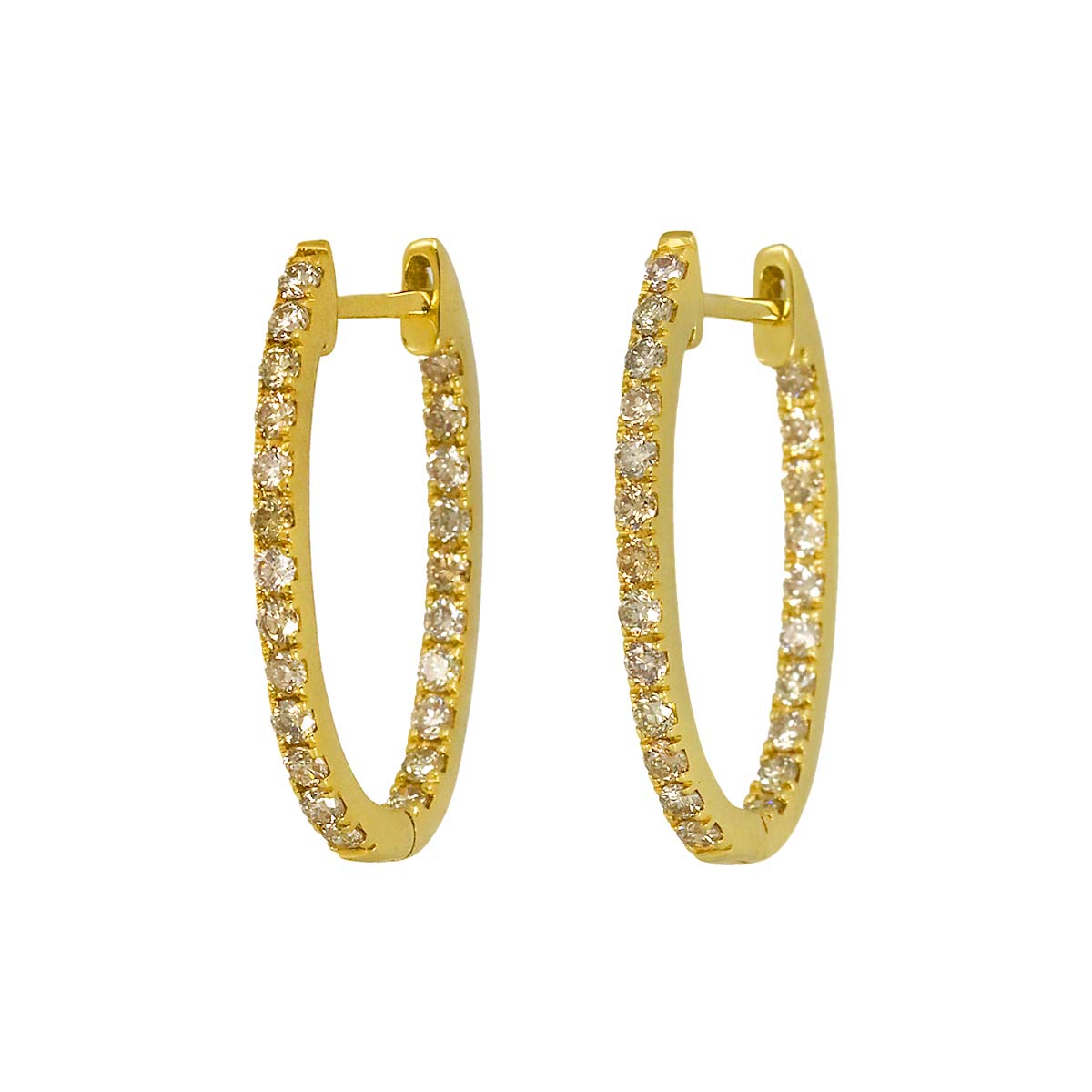 Diamond 0.26ct/0.26ct Earrings Pierced 18K YG Yellow Gold 750