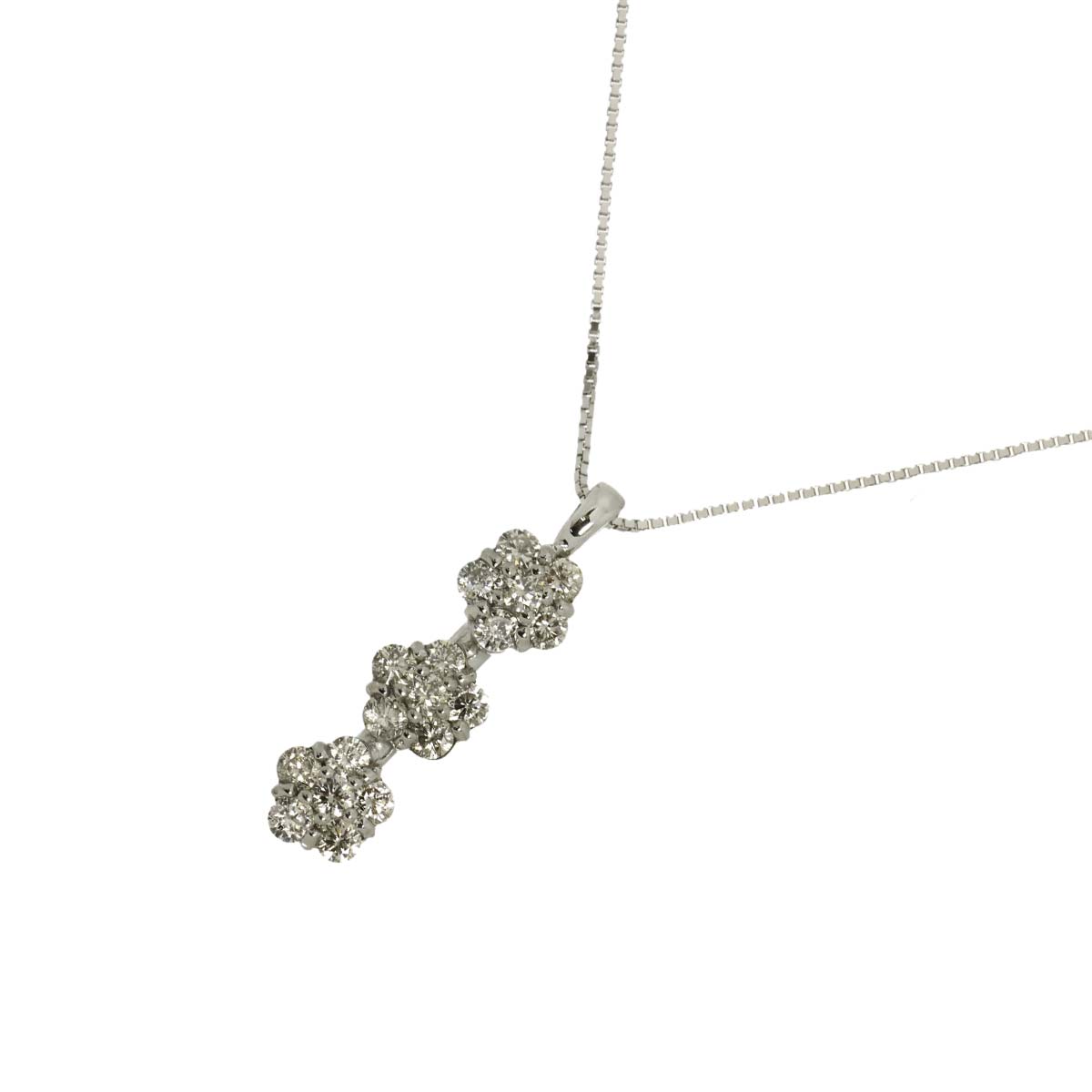 Diamond 0.56ct Necklace 18K WG White Gold 750