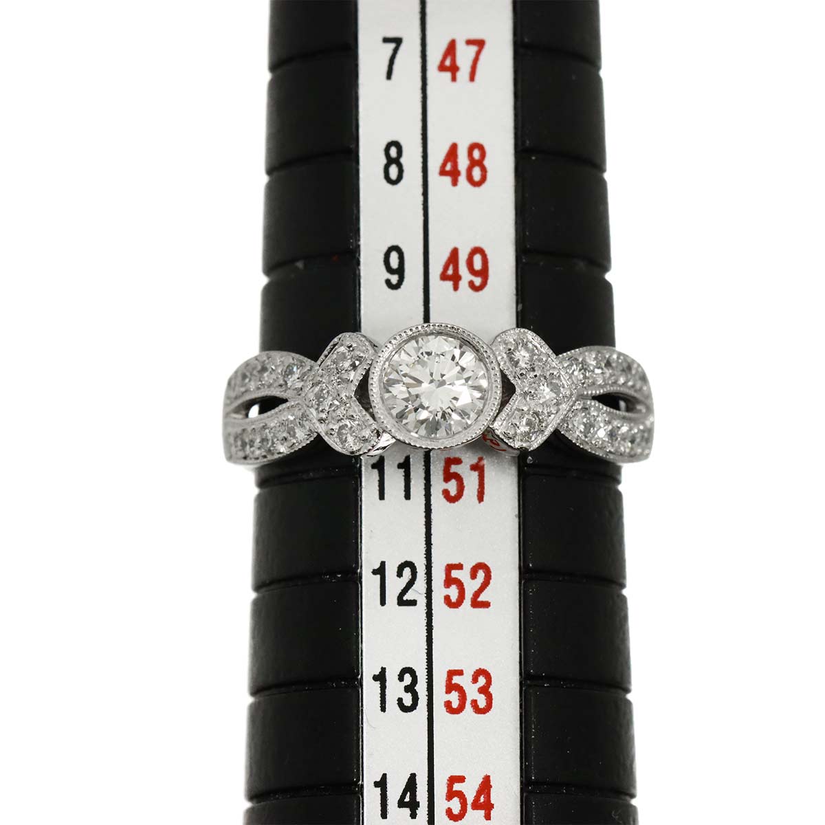 Diamond 0.328ct/0.22ct Ring 18K K18 WG White Gold size5.25(US)
