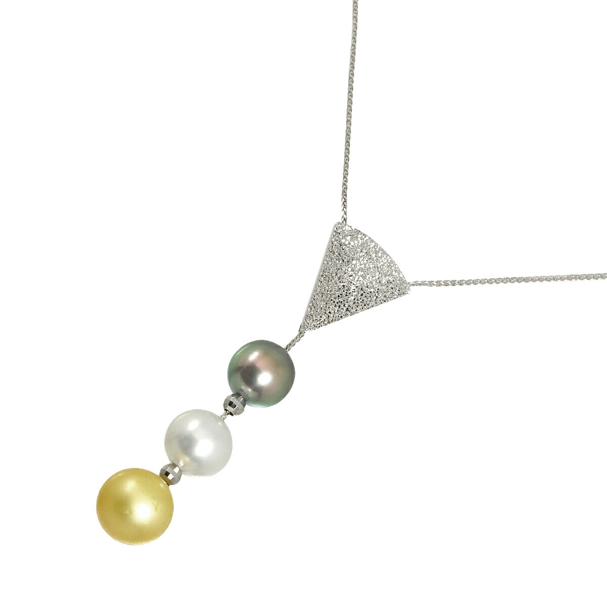 South Sea akoya pearl 9.8-8.6mm Diamond Pearl Necklace 18K WG 750