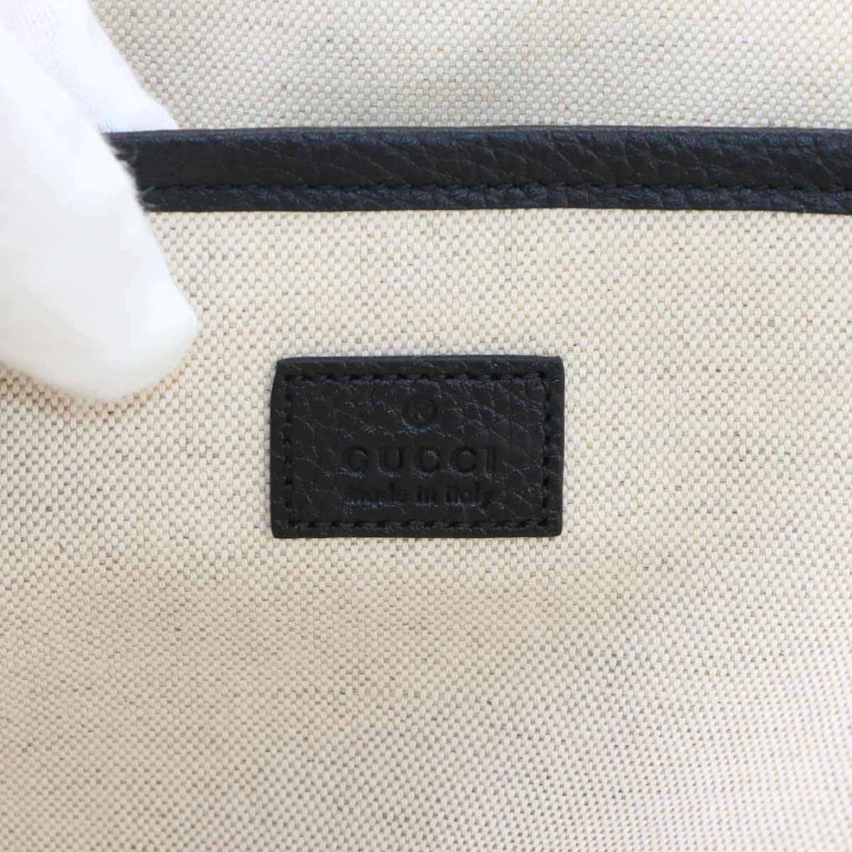 Jumbo GG Document Case Clutch Bag Leather Black 792262