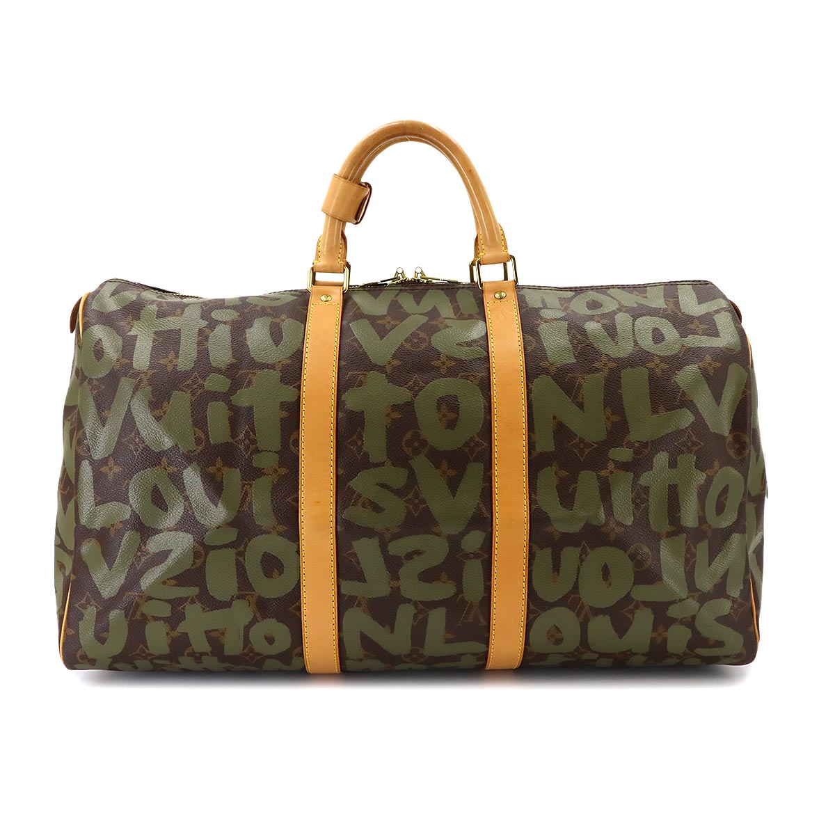 Monogram Graffiti Keepall 50 Luggage Bag Khaki M92196