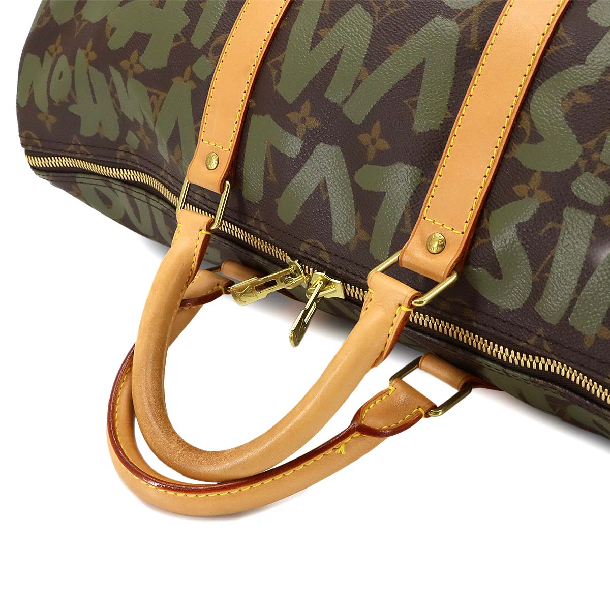 Monogram Graffiti Keepall 50 Luggage Bag Khaki M92196