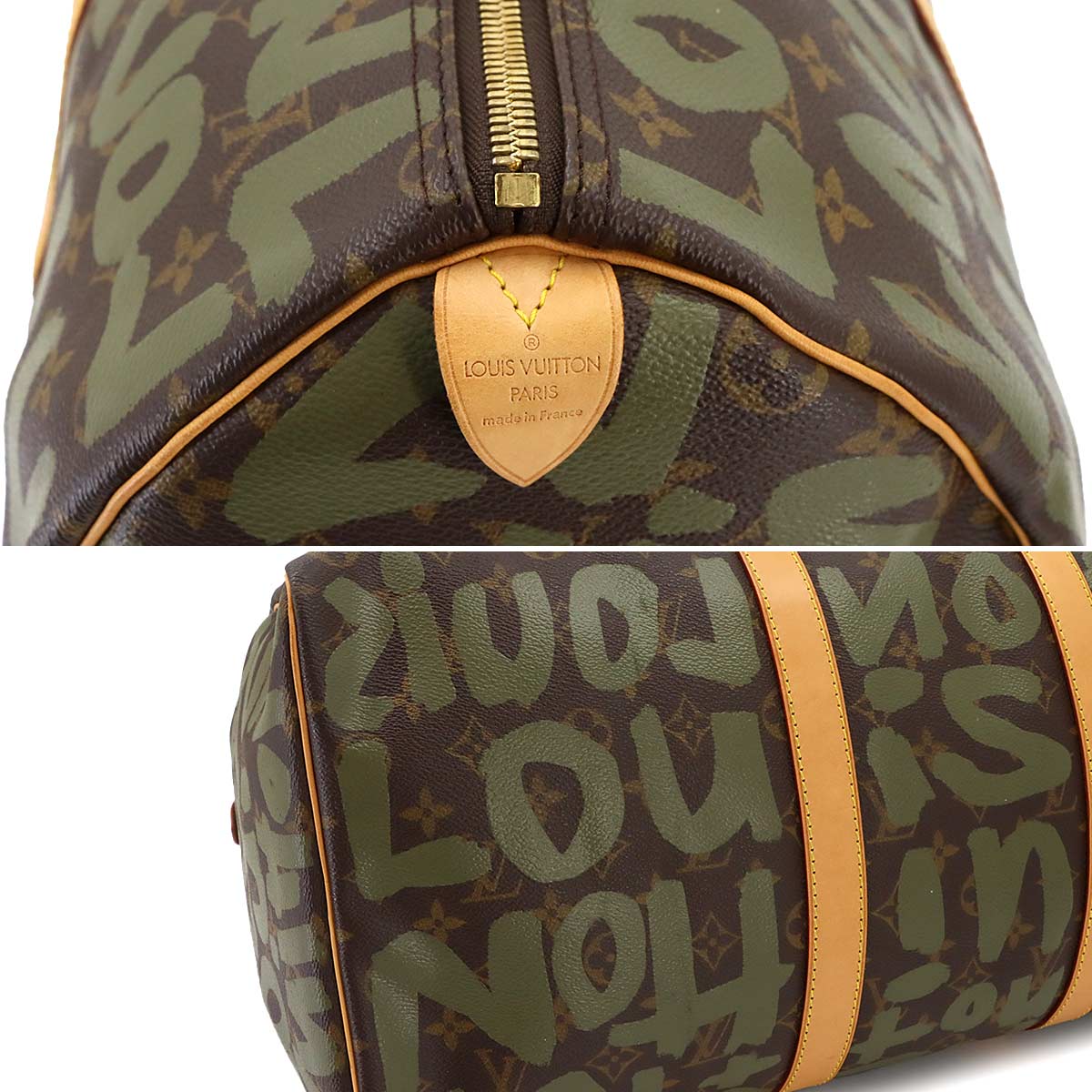 Monogram Graffiti Keepall 50 Luggage Bag Khaki M92196