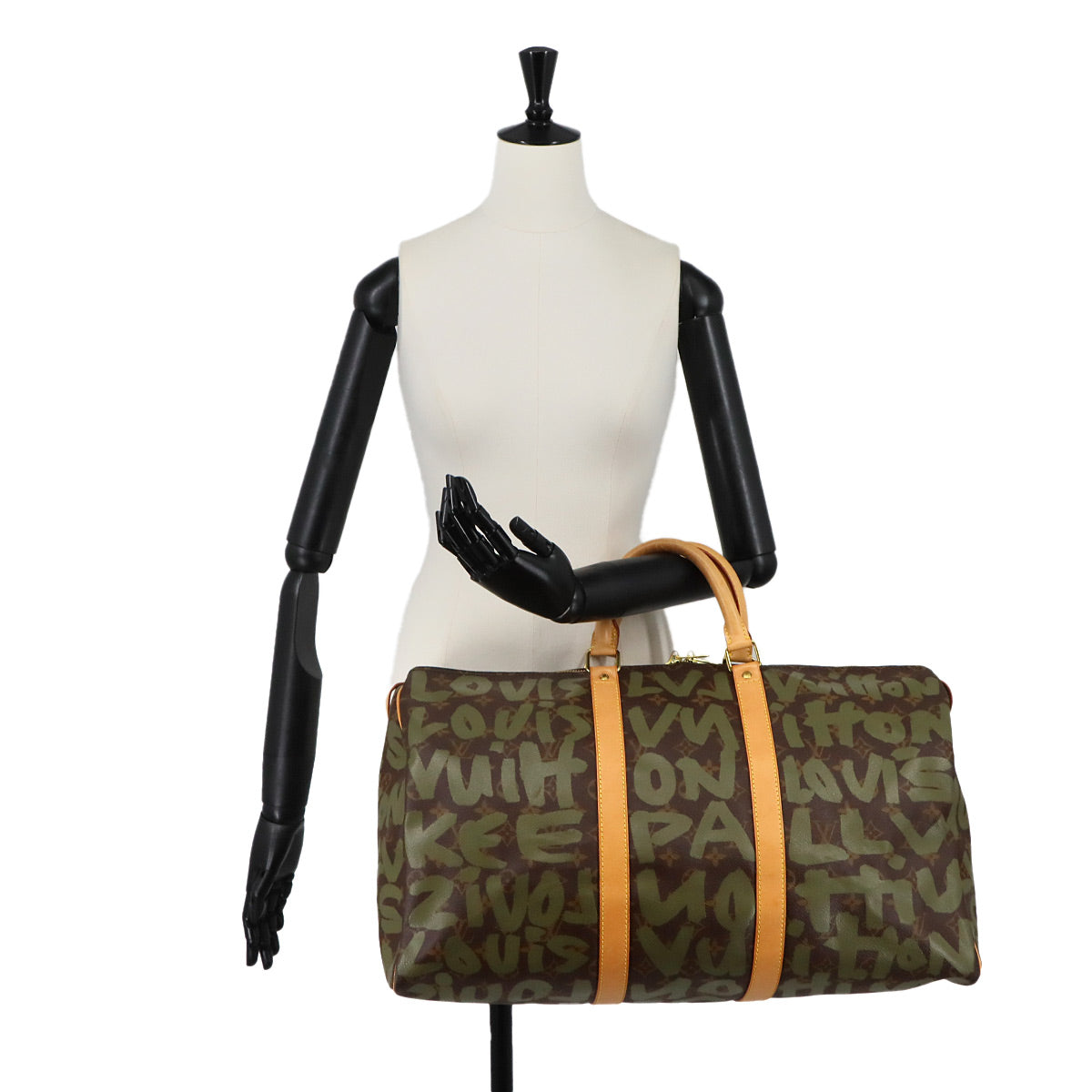 Monogram Graffiti Keepall 50 Luggage Bag Khaki M92196