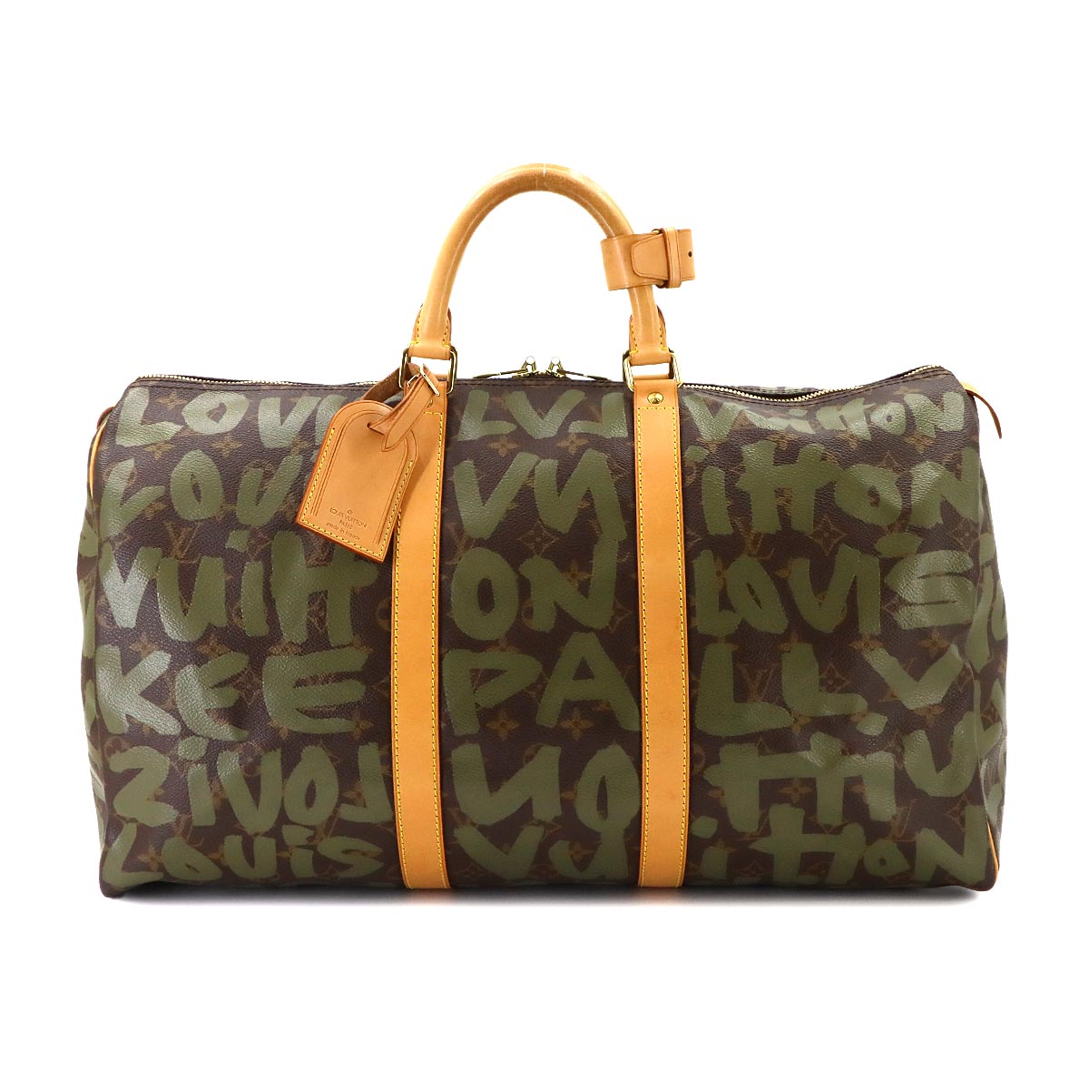 Monogram Graffiti Keepall 50 Luggage Bag Khaki M92196
