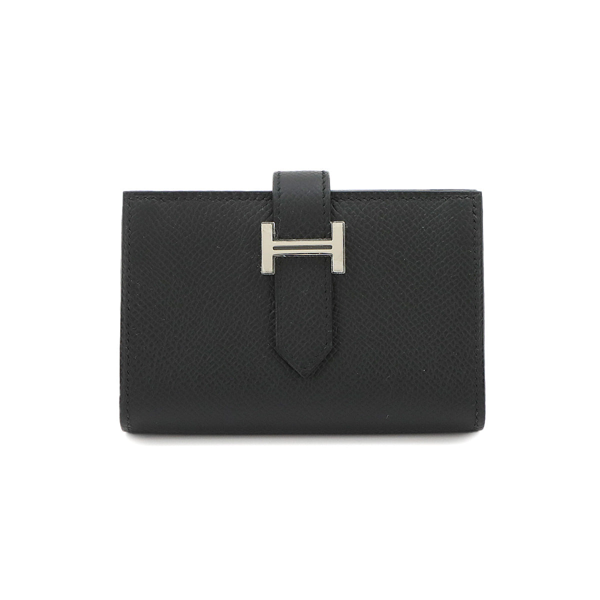 Bearn Mini Compact Coin Case Epsom Black Purse