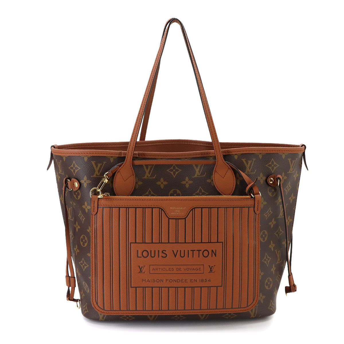 Neverfull Inside Out MM Tote Bag Leather Tan M28352