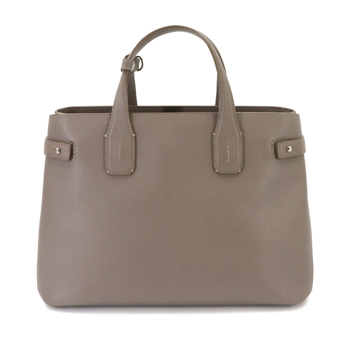 Banner Medium Tote Shoulder Bag Leather Taupe Brown 8006327