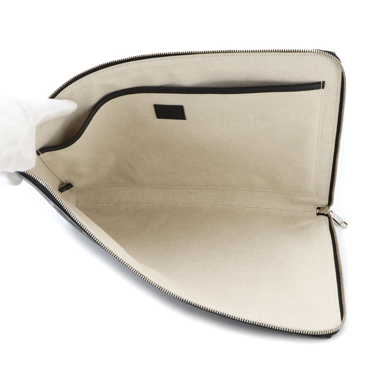 Jumbo GG Document Case Clutch Bag Leather Black 792262