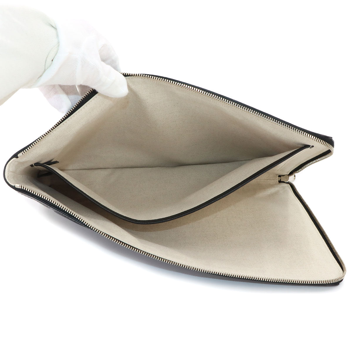 Jumbo GG Document Case Clutch Bag Leather Black 792262
