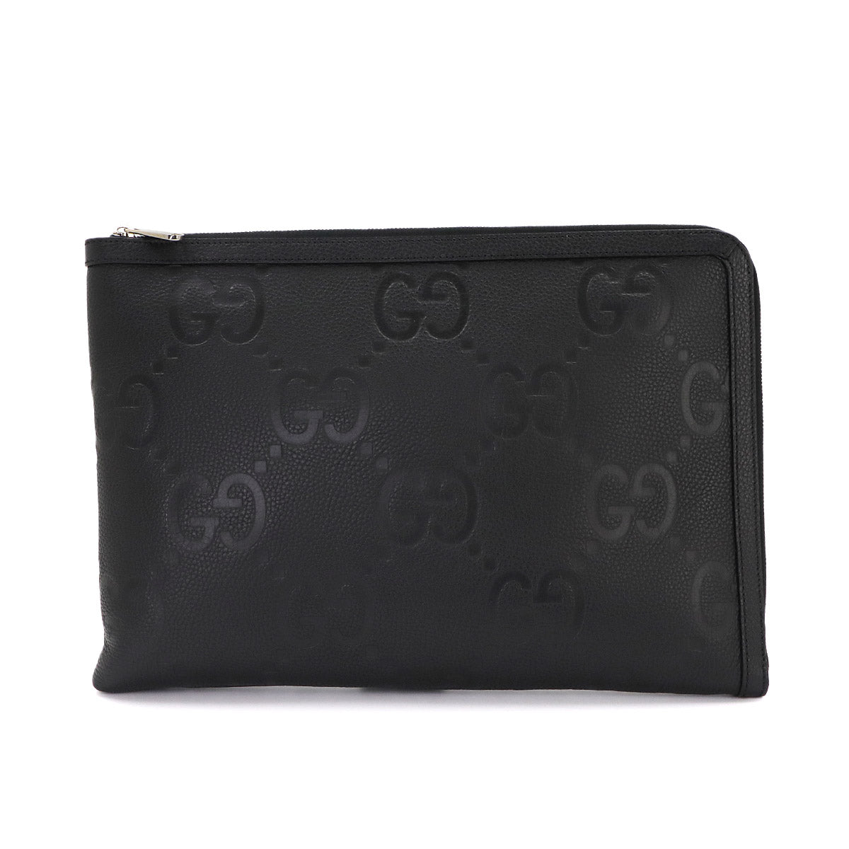 Jumbo GG Document Case Clutch Bag Leather Black 792262