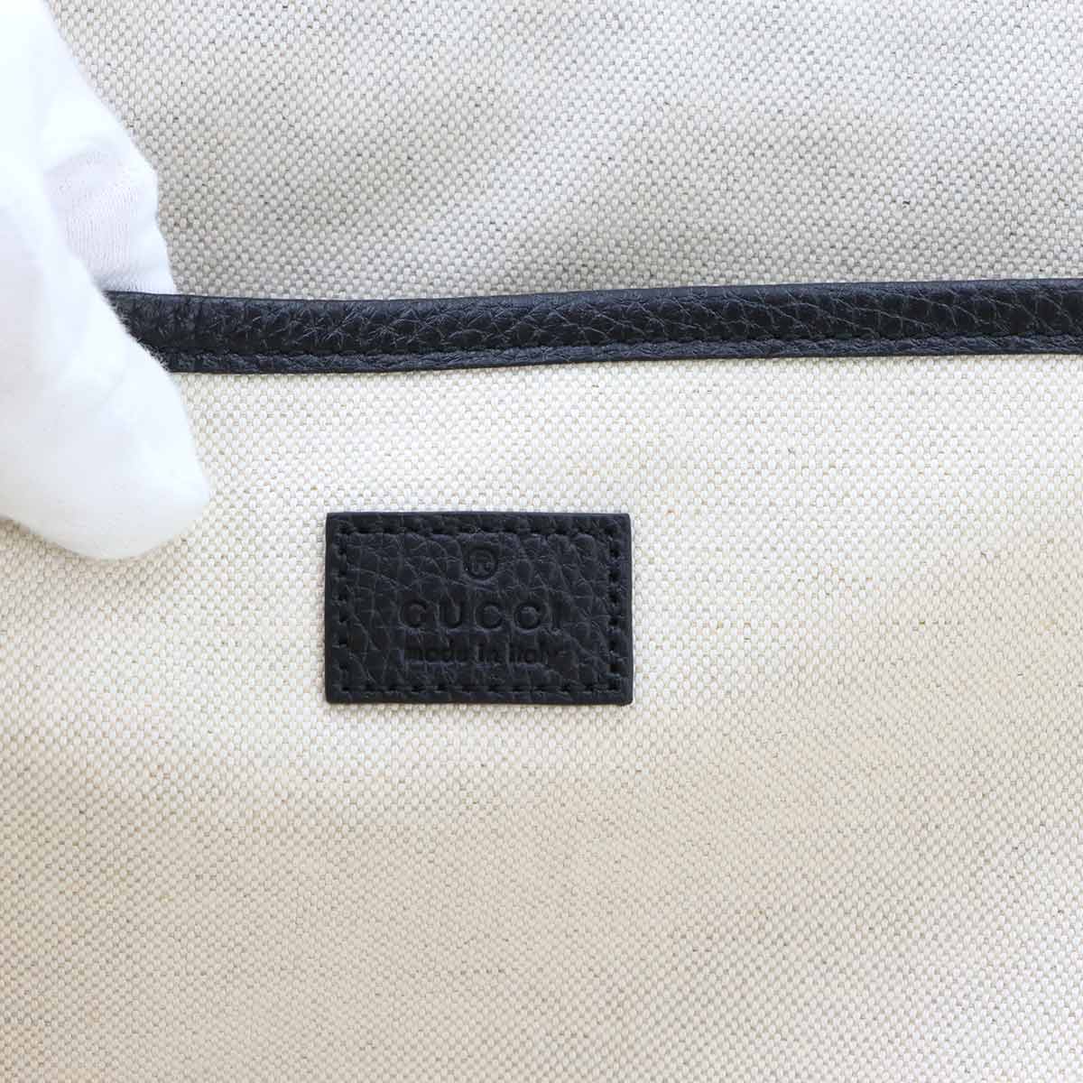 Jumbo GG Document Case Clutch Bag Leather Black 792262
