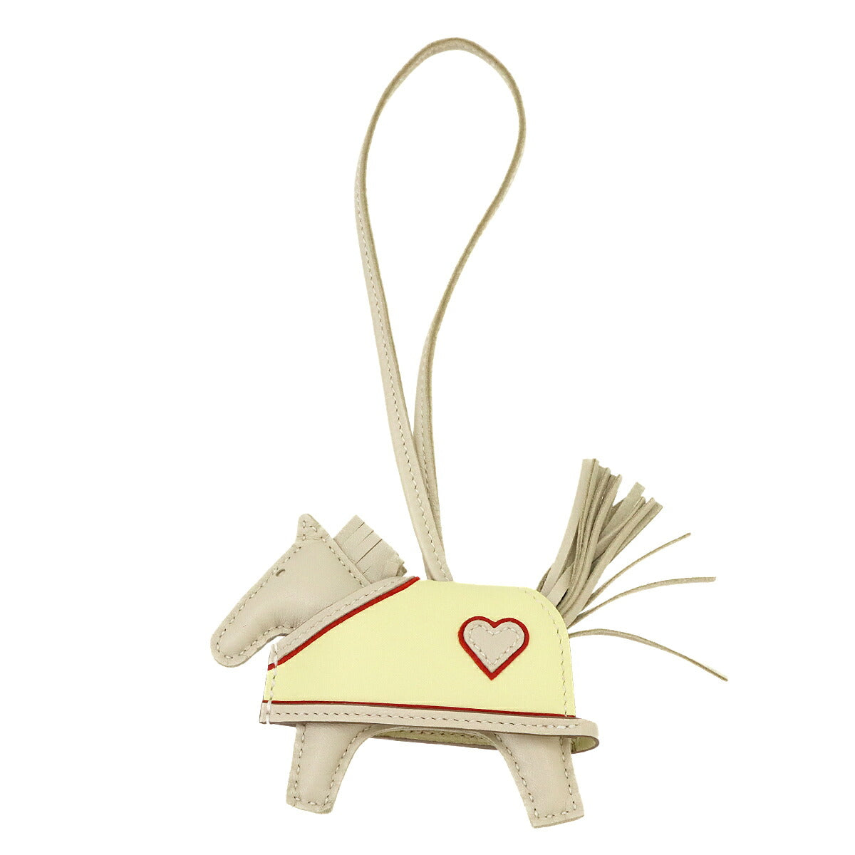 Robeo Coeur PM Bag Charm Agneau Milo Craie