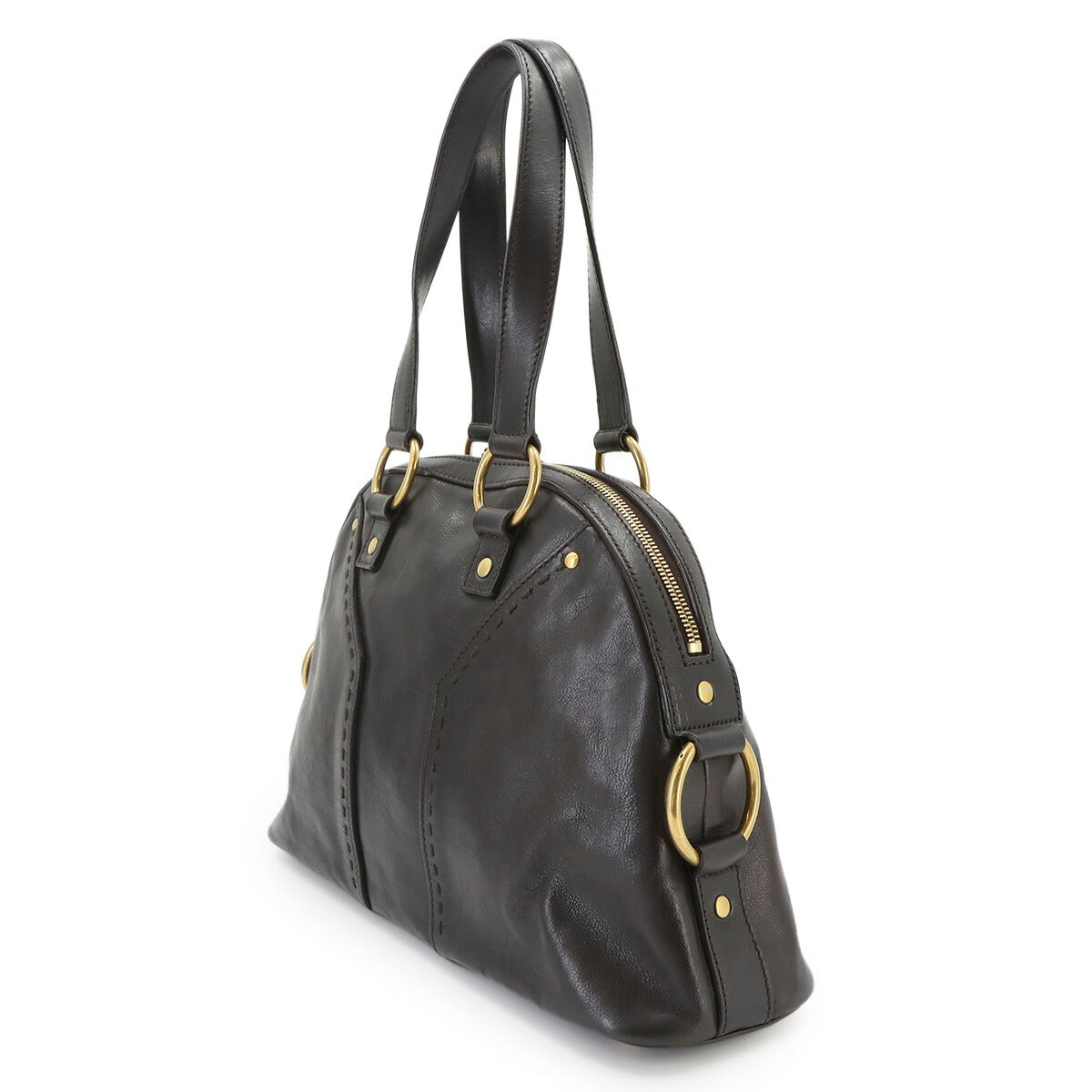 Muse Hand Bag Leather Brown 156465
