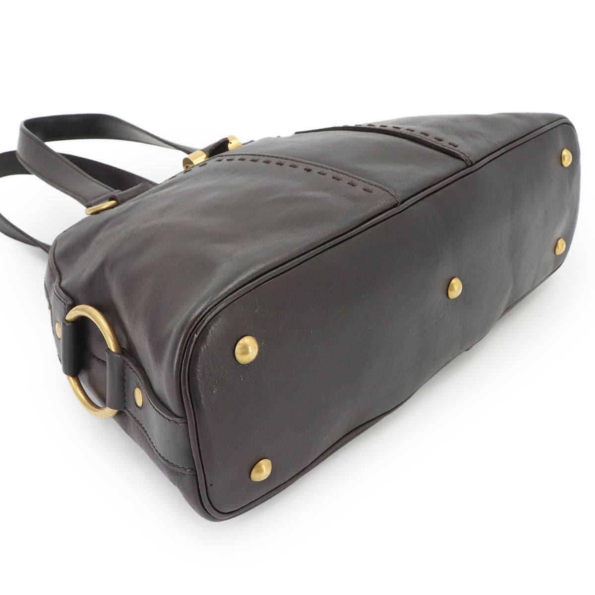 Muse Hand Bag Leather Brown 156465