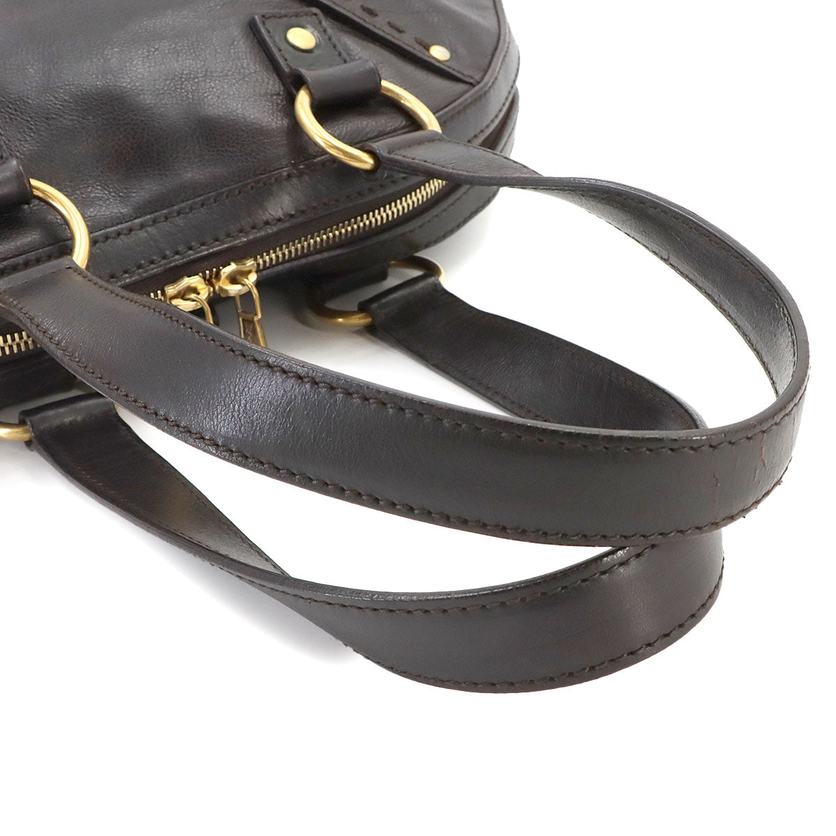 Muse Hand Bag Leather Brown 156465